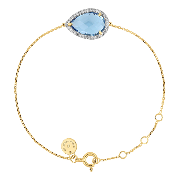 Bracelet Morganne Bello Alma Diamants Topaze Swiss Blue Diamants Or Jaune