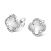 PUCES D'OREILLES Morganne Bello VICTORIA DIAMANTS NACRE BLANCHE + DIAMANTS OR JAUNE