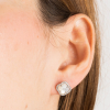 PUCES D'OREILLES Morganne Bello VICTORIA DIAMANTS NACRE BLANCHE + DIAMANTS OR JAUNE