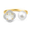 Bague Morganne Bello Victoria Perle Nacre Blanche Diamants Or Jaune