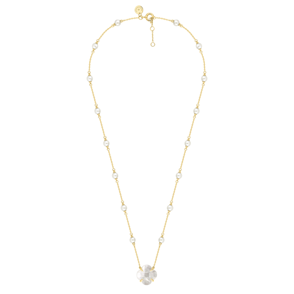 Collier Morganne Bello Victoria Perle Nacre Blanche Diamants Or Jaune