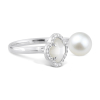 Bague Morganne Bello Victoria Perle Nacre Blanche Diamants Or Blanc