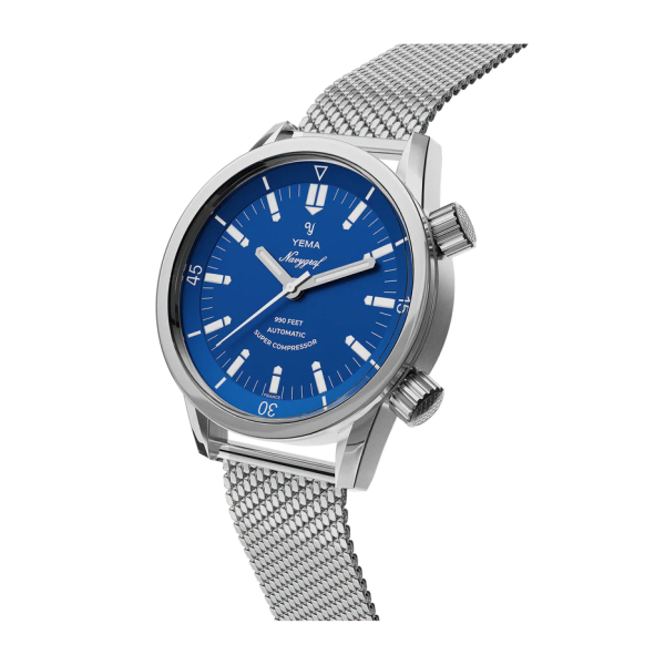 Montre Yema Navygraf Super Compressor Cadran Bleu Bracelet Acier