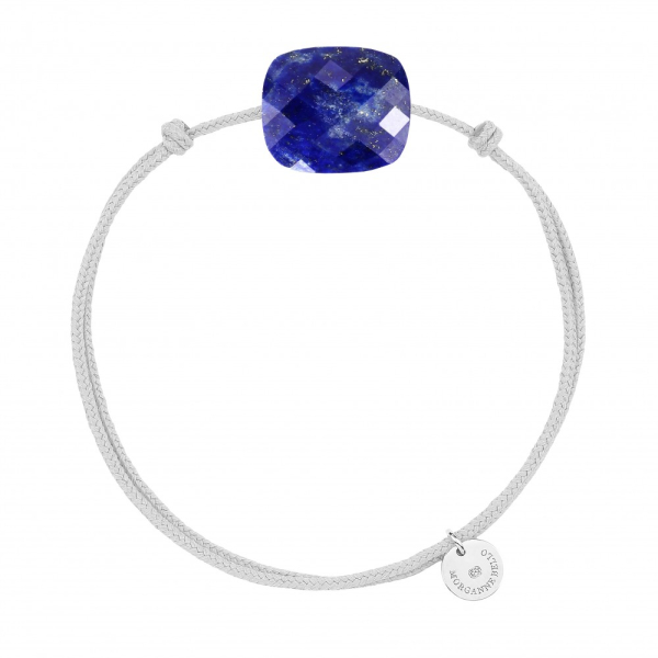 Bracelet Morganne Bello Friandise Coussin Cordon Blanc Lapis-Lazuli