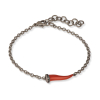 Bracelet Mano J Lucky Corne Rouge Titane Diamants Noir