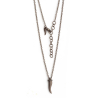 Collier Corne Mano J Chaine Titane Diamants Noir