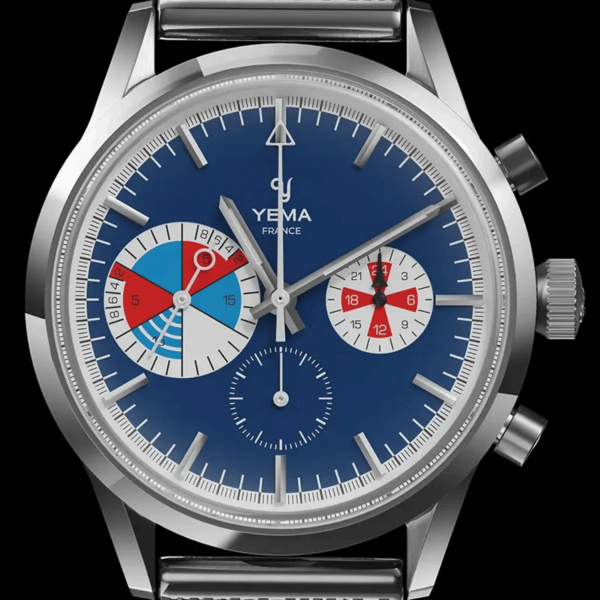 Montre Yema Yachtingraf Croisière Meca-quartz Cadran Bleu Bracelet Acier