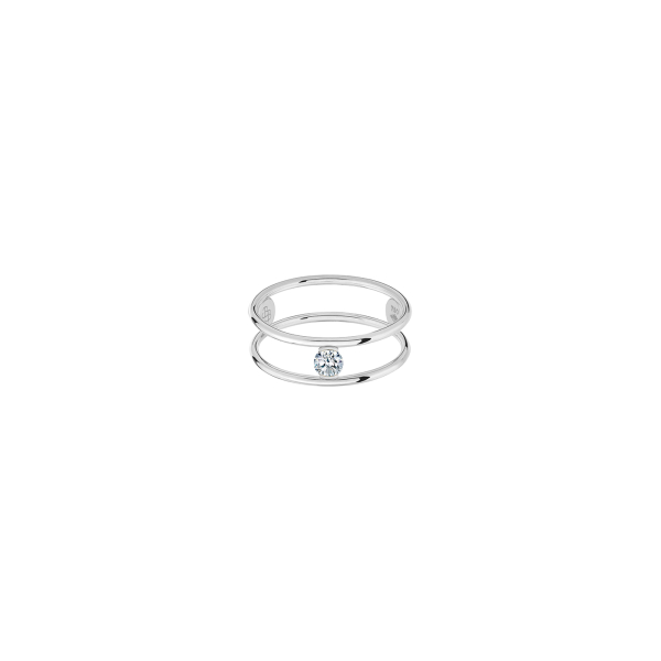 Bague La Brune & La Blonde Hula Hoop Or Blanc & Diamant 0.2ct