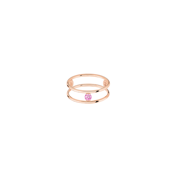 Bague La Brune & La Blonde Hula Hoop Or Rose Saphir Rose 0.12ct