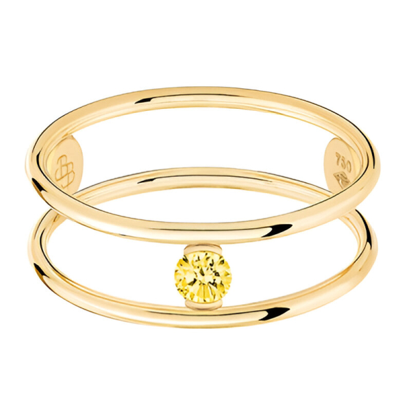 Bague La Brune & La Blonde Hula Hoop Or Jaune Saphir Jaune 0.12ct