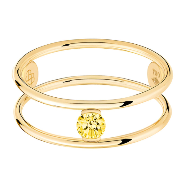 Bague La Brune & La Blonde Hula Hoop Or Jaune Saphir Jaune 0.23ct