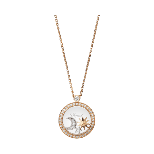 copy of Pendentif Chopard Happy Diamants Icons Cercle or jaune 1 diamant mobile