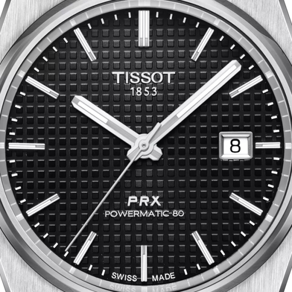 Montre Tissot PRX Powermatic 80 Cadran Noir Bracelet Caoutchouc