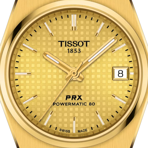 Montre Tissot PRX 35mm Cadran Champagne PVD Or Jaune