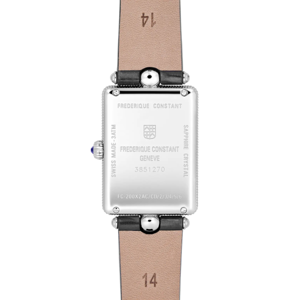 Montre Frederique Constant Classics Carrée Diamants Bracelet Cuir