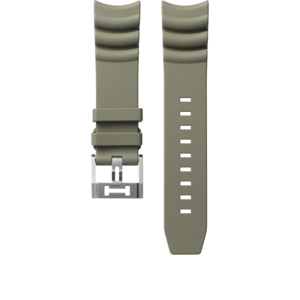 Bracelet Hamilton 22mm Khaki Navy Catouchouc Vert Ondulé