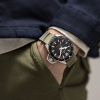 Bracelet Hamilton 22mm Khaki Navy Catouchouc Vert Ondulé