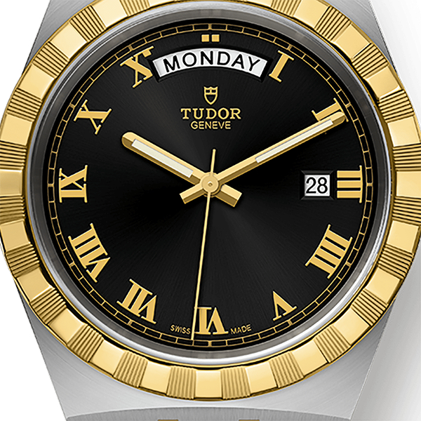 Montre Homme Tudor Royal 41mm Boîtier Acier Lunette Or Jaune