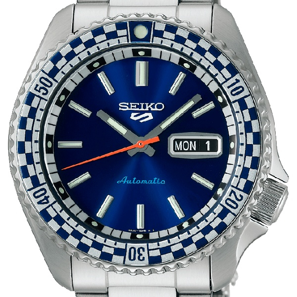 Montre Seiko 5 Automatique 3 Aiguilles Cadran Bleu Bracelet Acier