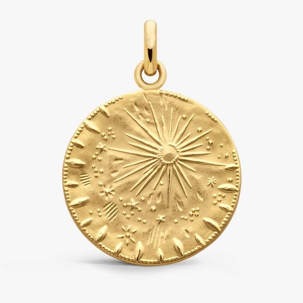 Médaille Arthus Bertand 18mm Pluie d'Etoiles Or Jaune Poli