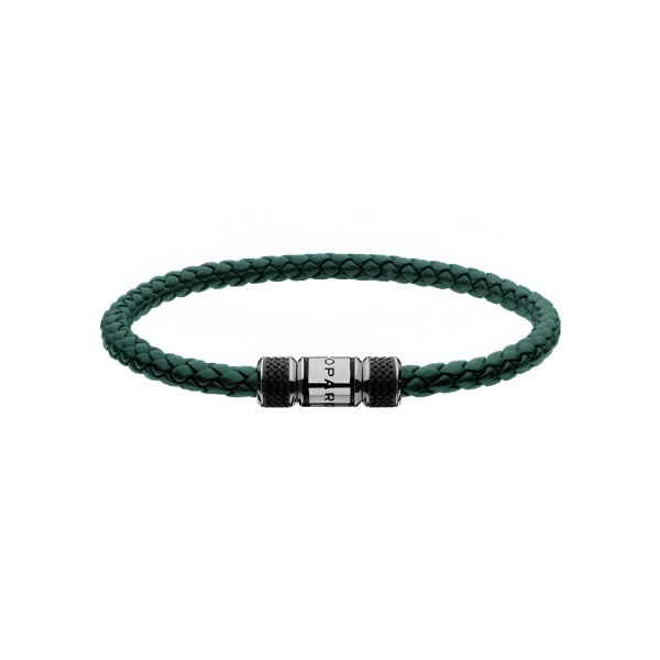 Bracelet Chopard Classic Racing en cuir vert et acier