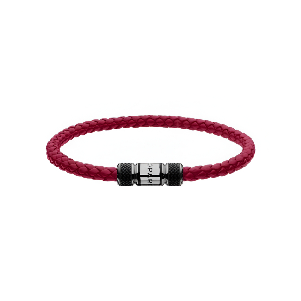 Bracelet Chopard Classic Racing en cuir rouge et acier