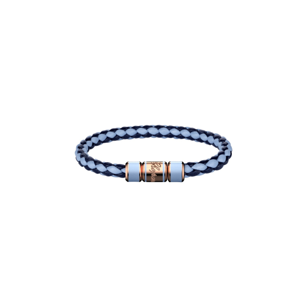 Bracelet Signature Chopard Cuir d'agneau bleu métal doré rose