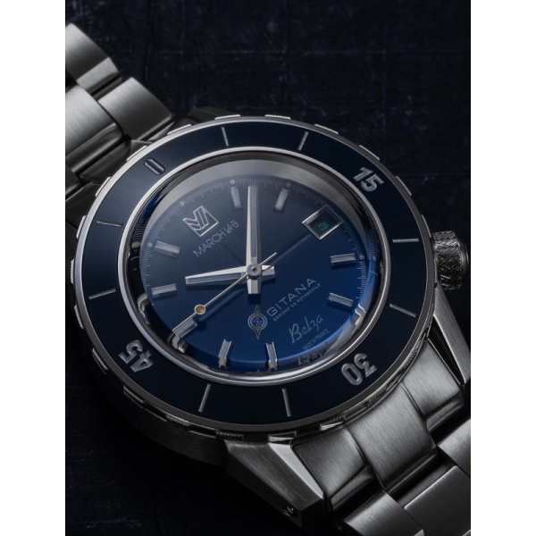 Montre MARCH LA.B Belza Gitana Cadran Bleu Bracelet Acier