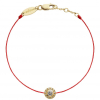 Bracelet fil rouge Redline So Vip diamants 0.26 carat en serti clos or jaune