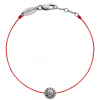 Bracelet fil rouge Redline So Vip diamants 0.26 carat en serti clos or noir