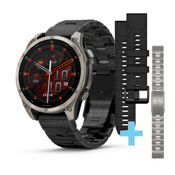 Montre Garmin Fenix 8 47mm AMOLED Sapphire Double Titane + Silicone