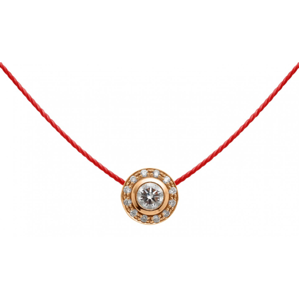 Collier fil rouge Redline So Vip diamants 0.26 carat en serti clos or rose