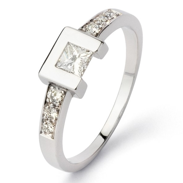 Bague Tom G Moderne Or Blanc Diamants 0.48ct