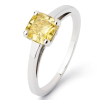 Bague Pépite Or Blanc Diamant Jaune 1ct