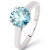 Bague Pépite Or Blanc Diamant Bleu 1ct