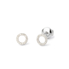 Boucles Oreilles Tom G Or Blanc Diamants 0.18ct