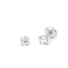 Boucles d'Oreilles Pépite Or Blanc Diamant Blanc 0.3ct