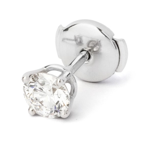 Boucles d'Oreilles Pépite Or Blanc Diamant Blanc 0.3ct