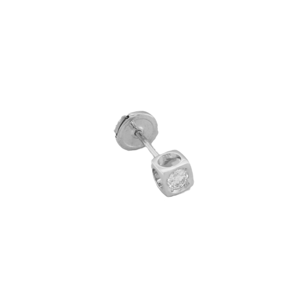 Boucles d'Oreilles Occasion Dinh Van Cube Or gris & diamants