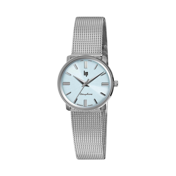 Montre Lip Dauphine 29 Acier Cadran Bleu Bracelet Métal