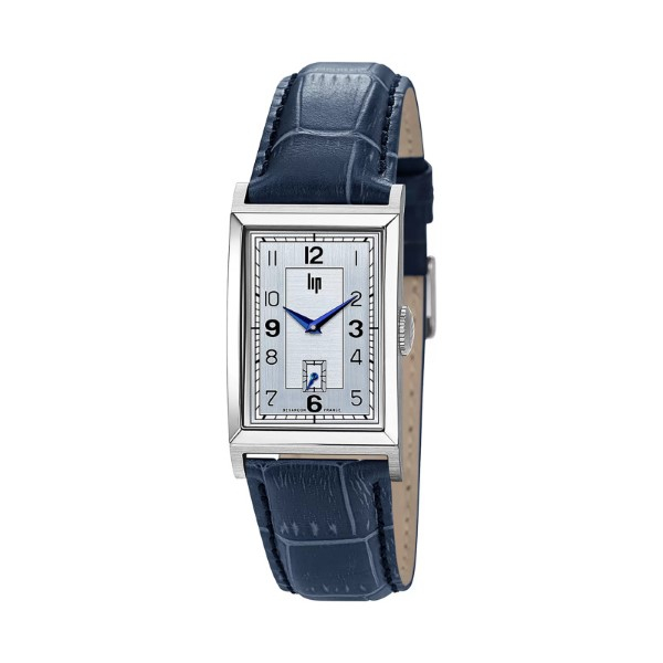 Montre Lip Churchill T24 Acier Cuir Facon Croco Bleu