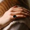 Bague Ginette NY Baby Disc Ring Onyx