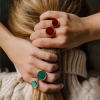 Bague Ginette NY Baby Disc Ring Ever Malachite