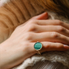 Bague Ginette NY Baby Disc Ring Ever Malachite