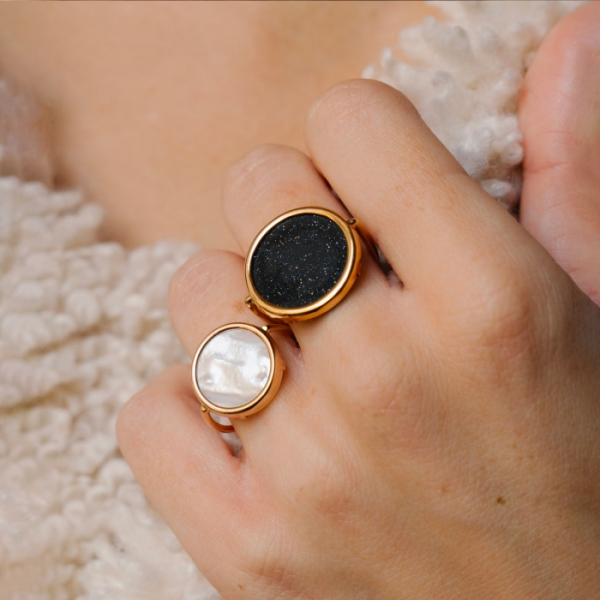 Bague Ginette NY Baby Disc Ring Mother Of Pearl