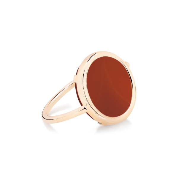 Bague Ginette NY Baby Disc Ring Agate Rouge