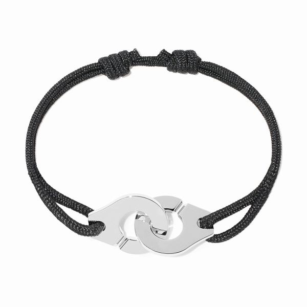 Bracelet Dinh Van Menottes R15 sur cordon Argent