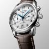 Montre Longines Master Collection Auto Chrono Bracelet Cuir Cadran Argent