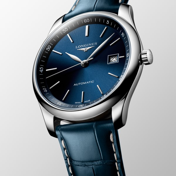 Montre Longines Master Collection Auto Bracelet Cuir Cadran Bleu