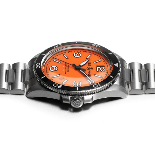 Montre BELL & ROSS BR V2-92 Orange Bracelet Acier